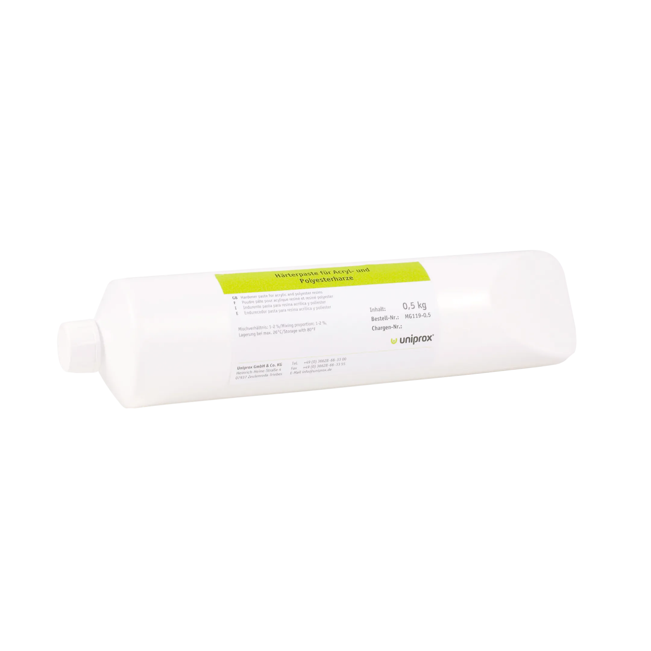Härterpaste für Acrylspachtel, Acryl- und Polyesterharze in Tube
