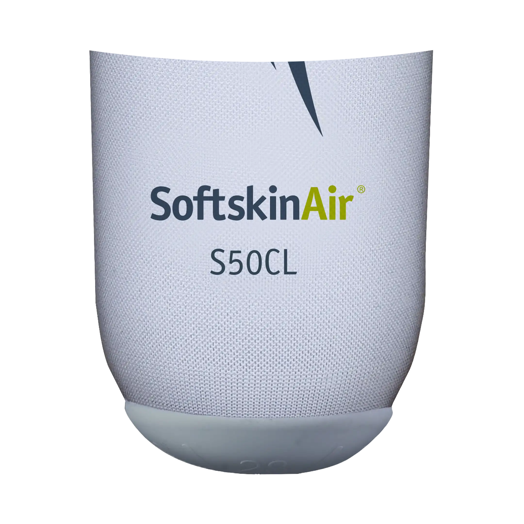 Product view of the SoftskinAir S50 CL prosthetic liner made of breathable silicone with textile surface for high wearing comfort and stable fit