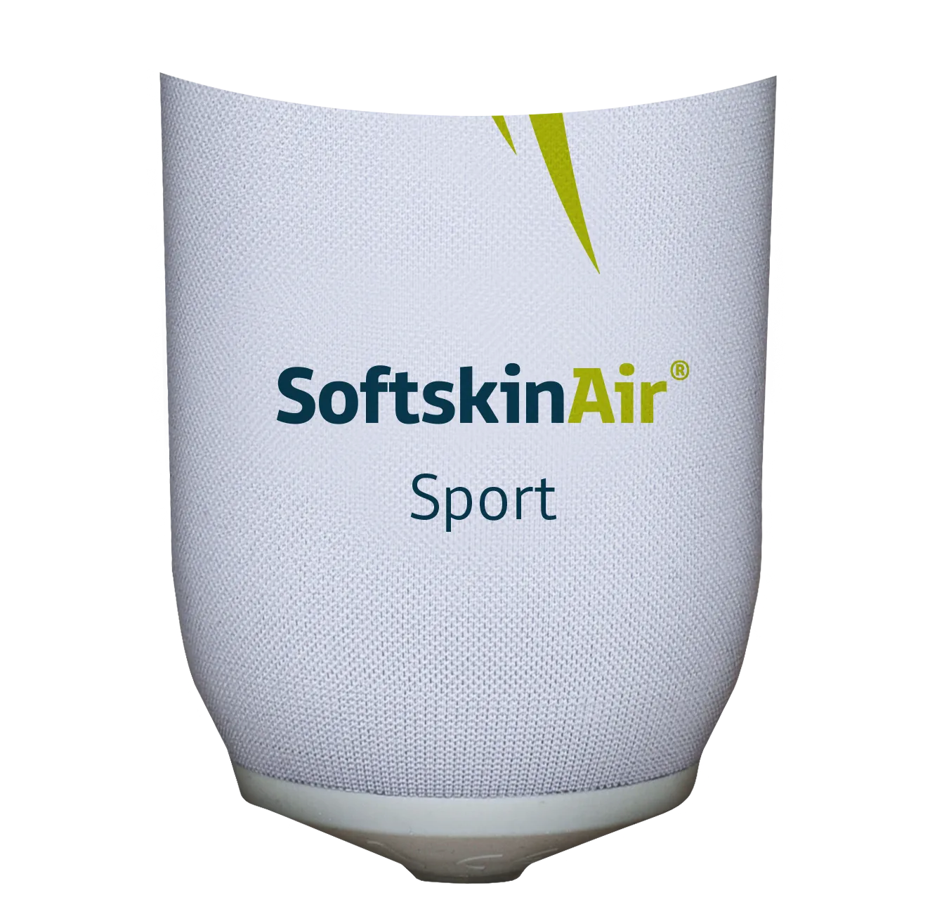 Produktansicht des SoftskinAir Sport Prothesenliners aus atmungsaktivem Silikon mit Textiloberfläche für aktive Anwendungen